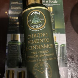 Chrono Pimento and Cinnamon Shower Oil with Jamaican botanicals for cleansing and hydration